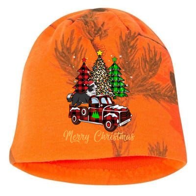 Border Collie Riding Red Truck Xmas Merry Christmas Gift Kati - Camo Knit Beanie