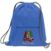 Border Collie Riding Red Truck Xmas Merry Christmas Gift Sweatshirt Cinch Pack Bag