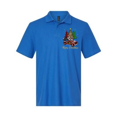 Border Collie Riding Red Truck Xmas Merry Christmas Gift Softstyle Adult Sport Polo