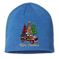 Border Collie Riding Red Truck Xmas Merry Christmas Gift Sustainable Beanie