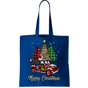 Border Collie Riding Red Truck Xmas Merry Christmas Gift Tote Bag