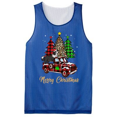 Border Collie Riding Red Truck Xmas Merry Christmas Gift Mesh Reversible Basketball Jersey Tank