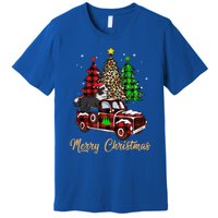 Border Collie Riding Red Truck Xmas Merry Christmas Gift Premium T-Shirt