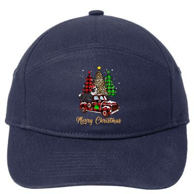 Border Collie Riding Red Truck Xmas Merry Christmas Gift 7-Panel Snapback Hat