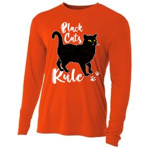 Black Cats Rule Funny Cat Mom Cat Dad Kitty Kitten Lover Gift Cooling Performance Long Sleeve Crew