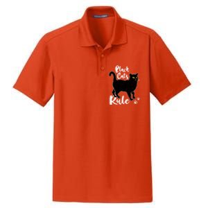 Black Cats Rule Funny Cat Mom Cat Dad Kitty Kitten Lover Gift Dry Zone Grid Polo