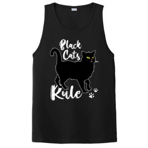 Black Cats Rule Funny Cat Mom Cat Dad Kitty Kitten Lover Gift PosiCharge Competitor Tank