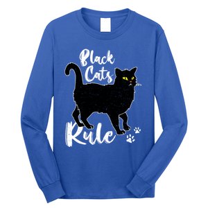 Black Cats Rule Funny Cat Mom Cat Dad Kitty Kitten Lover Gift Long Sleeve Shirt