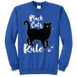 Black Cats Rule Funny Cat Mom Cat Dad Kitty Kitten Lover Gift Sweatshirt