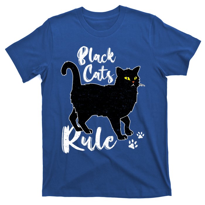 Black Cats Rule Funny Cat Mom Cat Dad Kitty Kitten Lover Gift T-Shirt