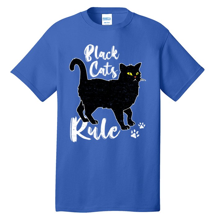 Black Cats Rule Funny Cat Mom Cat Dad Kitty Kitten Lover Gift Tall T-Shirt