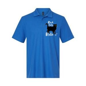 Black Cats Rule Funny Cat Mom Cat Dad Kitty Kitten Lover Gift Softstyle Adult Sport Polo