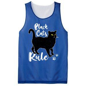 Black Cats Rule Funny Cat Mom Cat Dad Kitty Kitten Lover Gift Mesh Reversible Basketball Jersey Tank