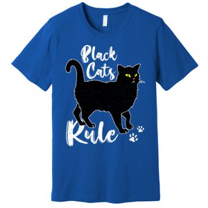 Black Cats Rule Funny Cat Mom Cat Dad Kitty Kitten Lover Gift Premium T-Shirt