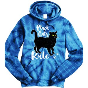 Black Cats Rule Funny Cat Mom Cat Dad Kitty Kitten Lover Gift Tie Dye Hoodie