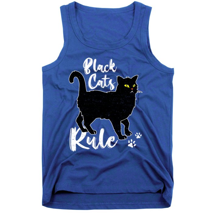 Black Cats Rule Funny Cat Mom Cat Dad Kitty Kitten Lover Gift Tank Top