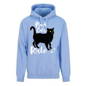 Black Cats Rule Funny Cat Mom Cat Dad Kitty Kitten Lover Gift Unisex Surf Hoodie