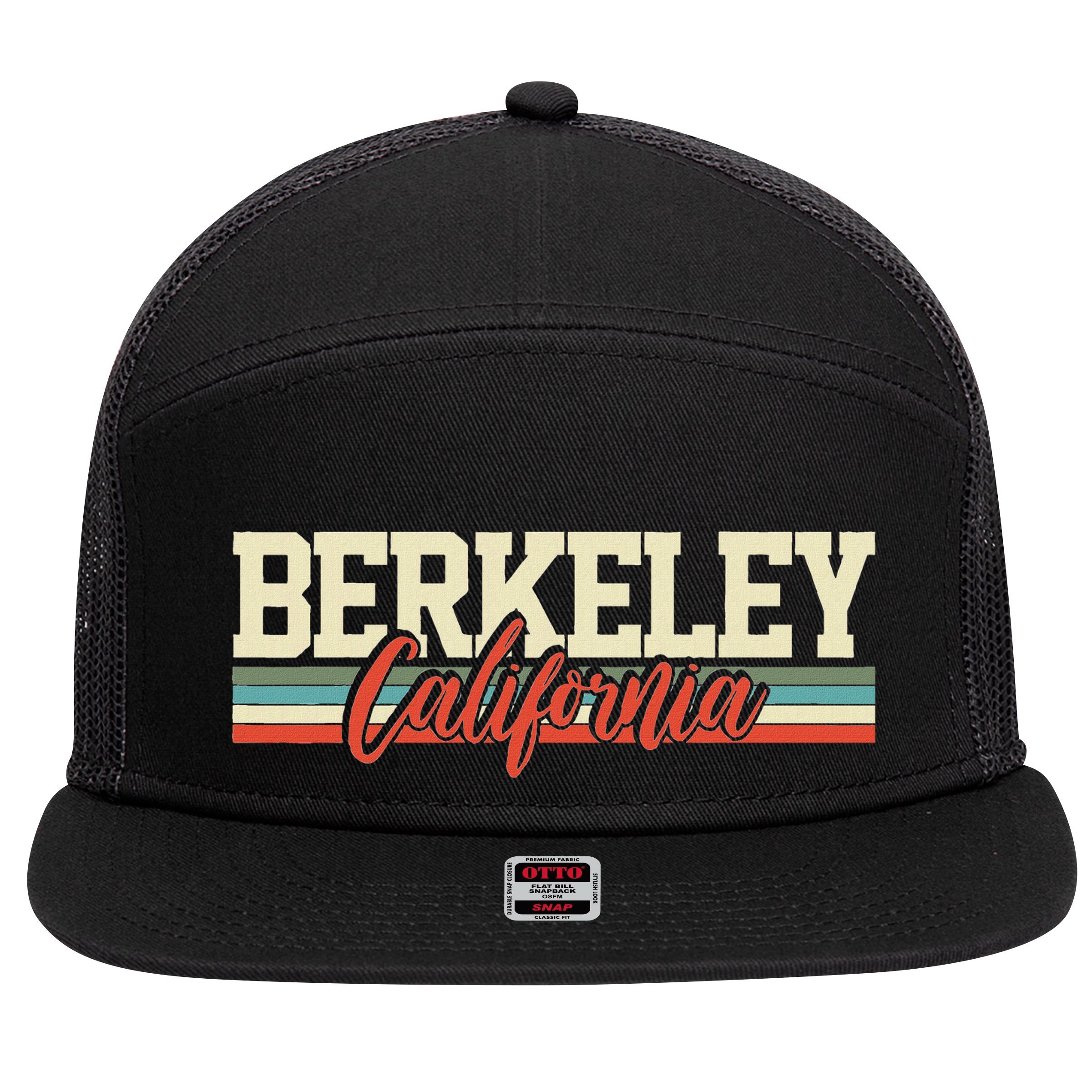 Berkeley California Retro 7 Panel Mesh Trucker Snapback Hat