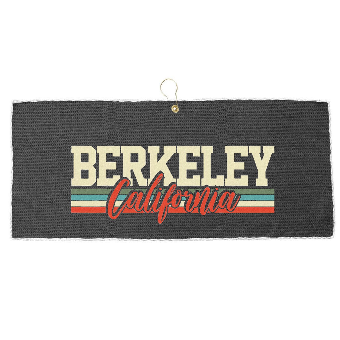 Berkeley California Retro Large Microfiber Waffle Golf Towel