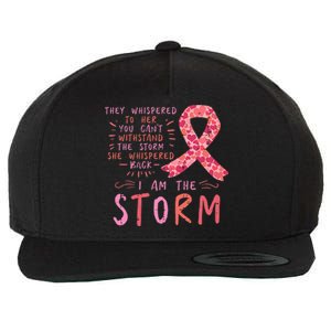 Breast Cancer Ribbon I Am The Storm Survivor Awareness Wool Snapback Cap