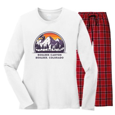 Boulder Canyon Rock Climbing Lover Walls For Climbing Women's Long Sleeve Flannel Pajama Set 