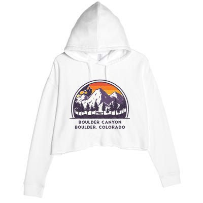 Boulder Canyon Rock Climbing Lover Walls For Climbing Crop Fleece Hoodie