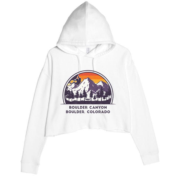 Boulder Canyon Rock Climbing Lover Walls For Climbing Crop Fleece Hoodie