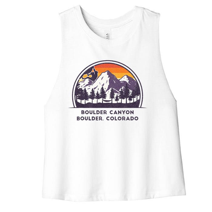 Boulder Canyon Rock Climbing Lover Walls For Climbing Women's Racerback Cropped Tank