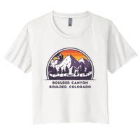 Boulder Canyon Rock Climbing Lover Walls For Climbing Women's Crop Top Tee