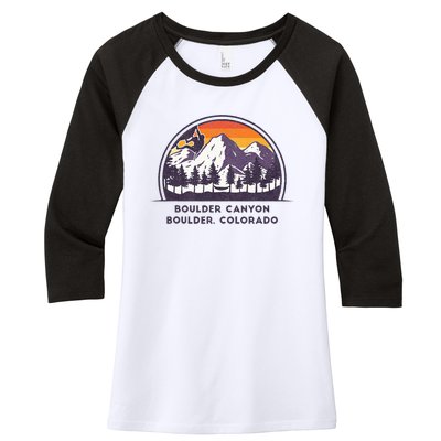 Boulder Canyon Rock Climbing Lover Walls For Climbing Women's Tri-Blend 3/4-Sleeve Raglan Shirt