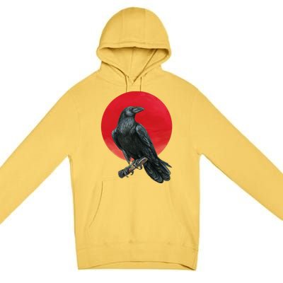 Black Crow Red Moon Premium Pullover Hoodie