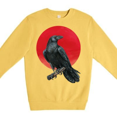 Black Crow Red Moon Premium Crewneck Sweatshirt