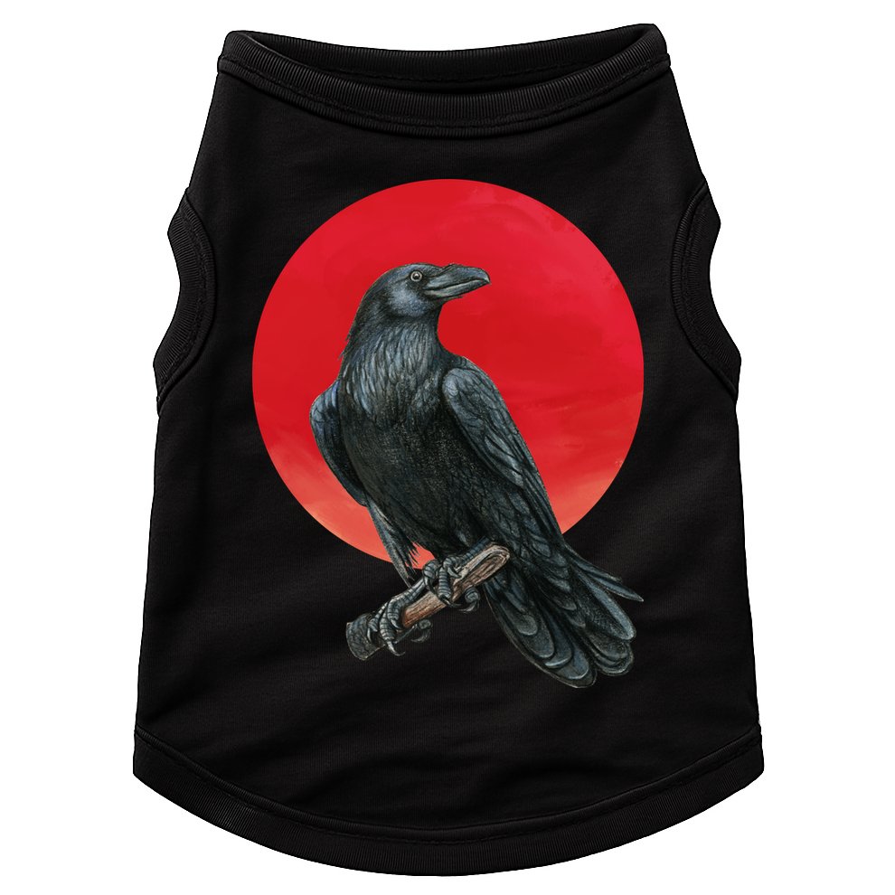 Black Crow Red Moon Doggie Tank