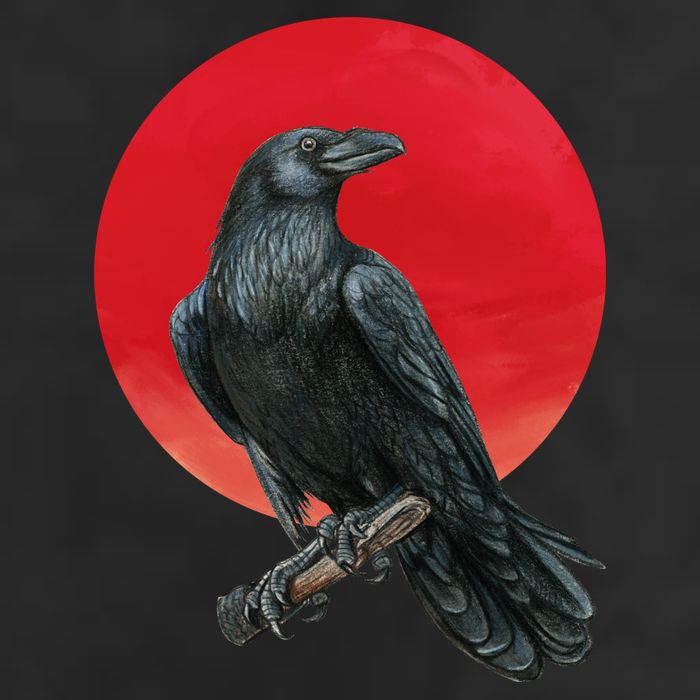 Black Crow Red Moon 11oz C Handle Ceramic Mug