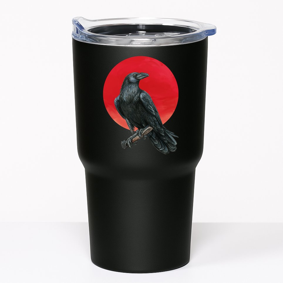 Black Crow Red Moon Tumbler