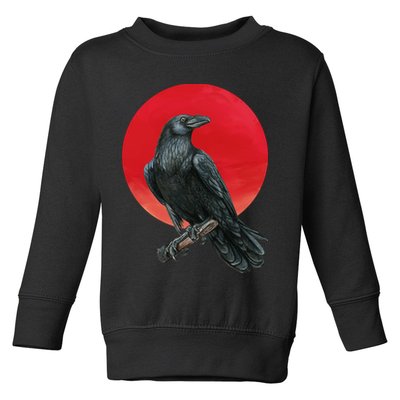 Black Crow Red Moon Toddler Sweatshirt