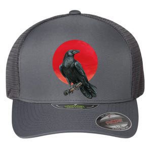 Black Crow Red Moon Flexfit Unipanel Trucker Cap