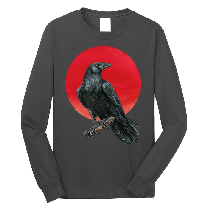 Black Crow Red Moon Long Sleeve Shirt