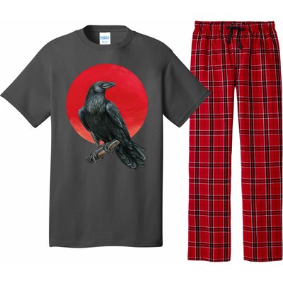 Black Crow Red Moon Pajama Set