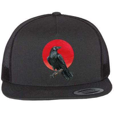 Black Crow Red Moon Flatbill Hat