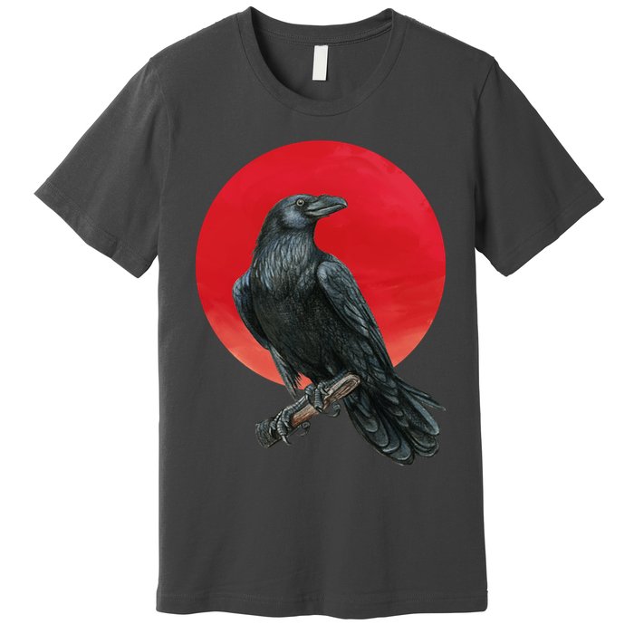 Black Crow Red Moon Premium T-Shirt