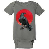 Black Crow Red Moon Baby Bodysuit