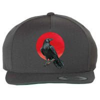 Black Crow Red Moon Wool Snapback Cap