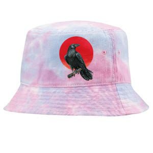 Black Crow Red Moon Tie-Dyed Bucket Hat