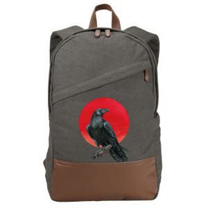 Black Crow Red Moon Cotton Canvas Backpack