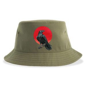 Black Crow Red Moon Sustainable Bucket Hat