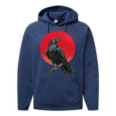 Black Crow Red Moon Performance Fleece Hoodie