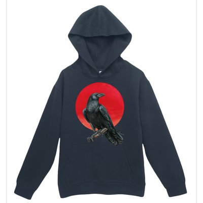 Black Crow Red Moon Urban Pullover Hoodie