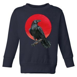 Black Crow Red Moon Toddler Sweatshirt