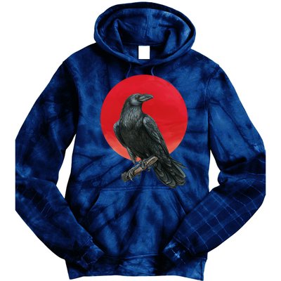 Black Crow Red Moon Tie Dye Hoodie